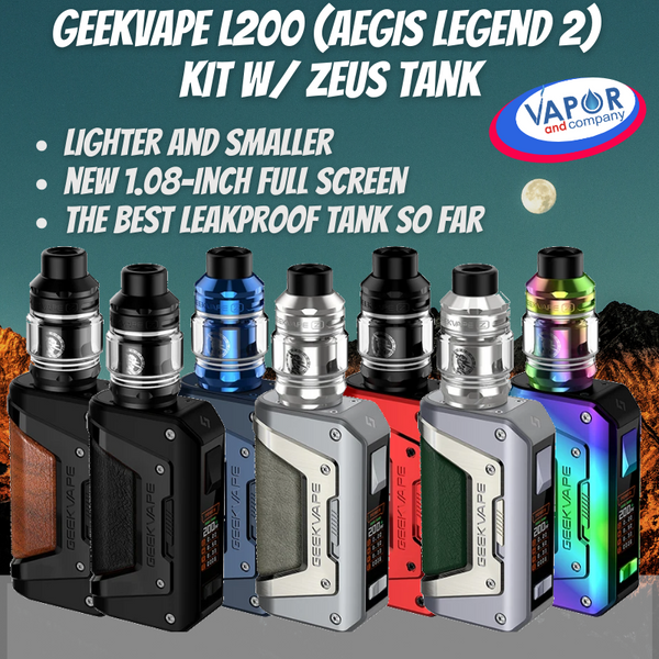 Geekvape L200 (Aegis Legend 2) Kit w/ Zeus Tank Vapor and Company Geekvape L200 (Aegis Legend 2) Kit w/ Zeus Tank Vapor and Company